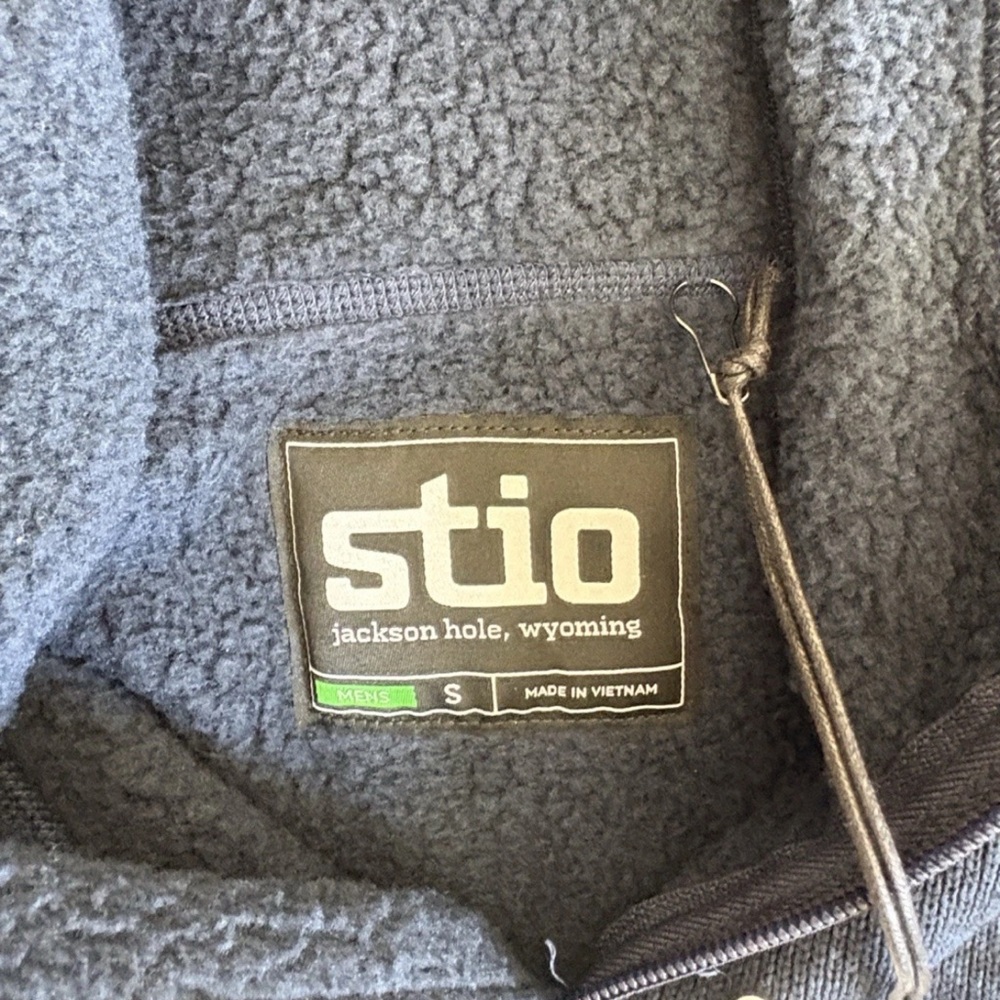 Stio Wilcox fleece hoodie mountain shadow heather men’s Size Small NWT - Picture 6 of 8